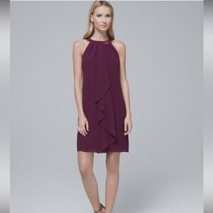 💜 White House Black Market Beaded Neckline Dress – Size 0